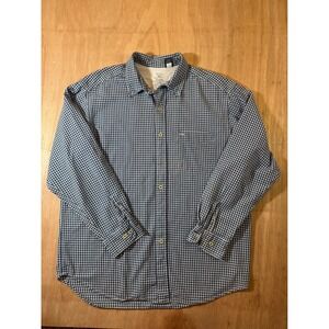 GAP Industrial Standard Mens Large L Gingham Check Long Sleeve Button Down Shirt